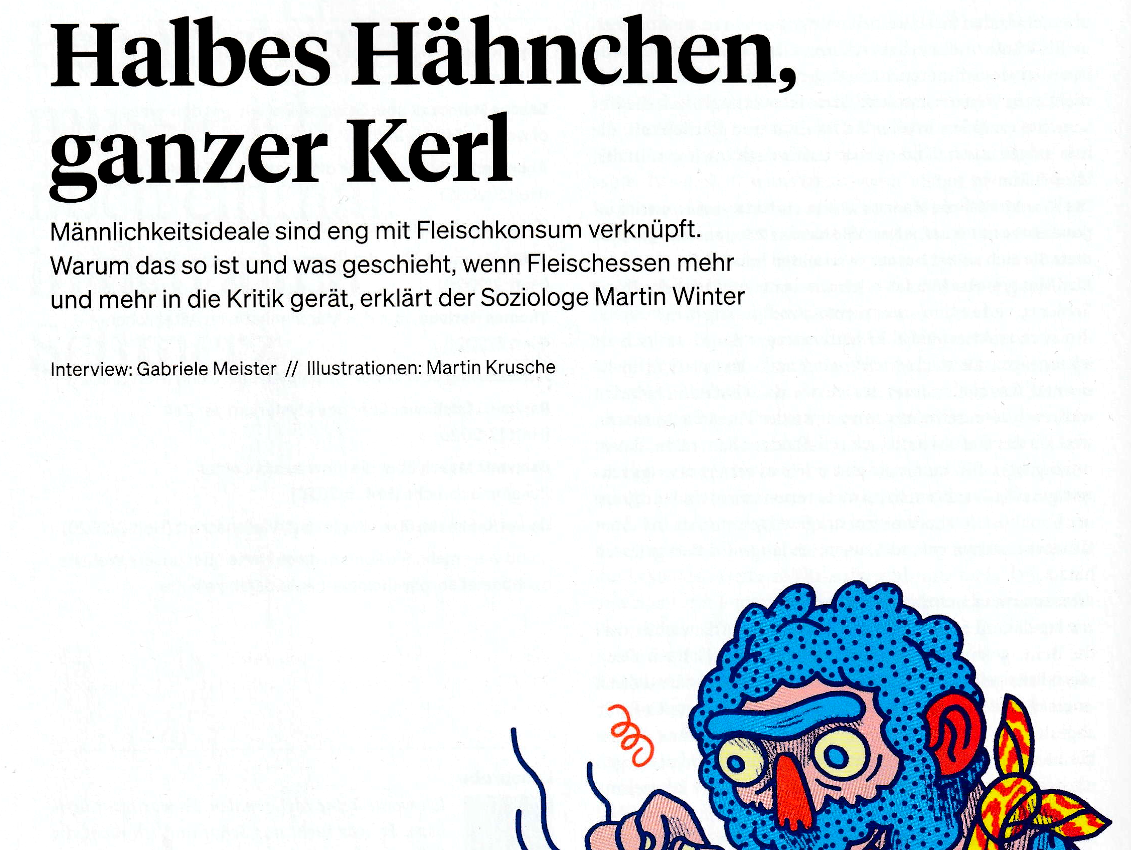»Halbes Hähnchen, ganzer Kerl« (Interview in der Psychologie Heute)