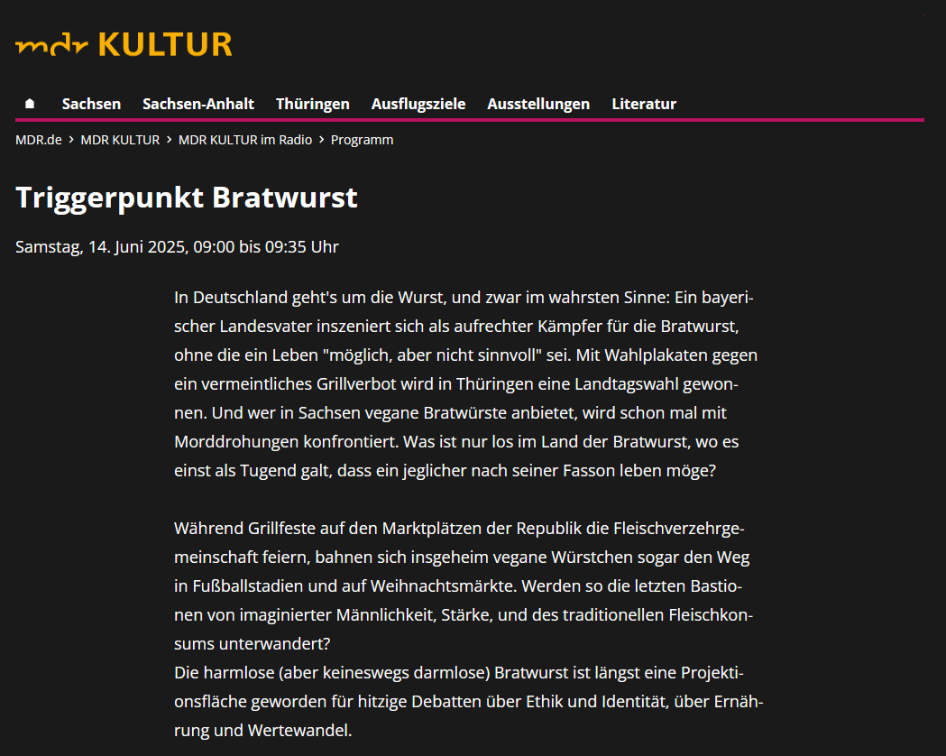 »Triggerpunkt Bratwurst« (mdr Kultur Podcast)