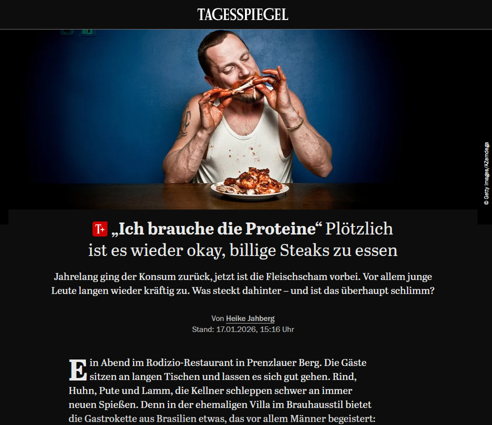 „Ich brauche die Proteine“ (Tagesspiegel)