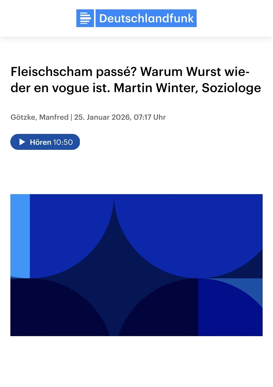 „Fleischscham passé?“ (Interview im DLF)